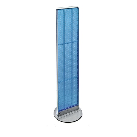 Azar Displays Two-Sided Pegboard Floor Display on Revolving Base. Spinner Rack Stand. 700277-BLU